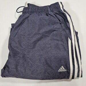 VTG Y2K Blue Adidas Track Pants Men's L Side Stripe Zip Logo Windbreaker